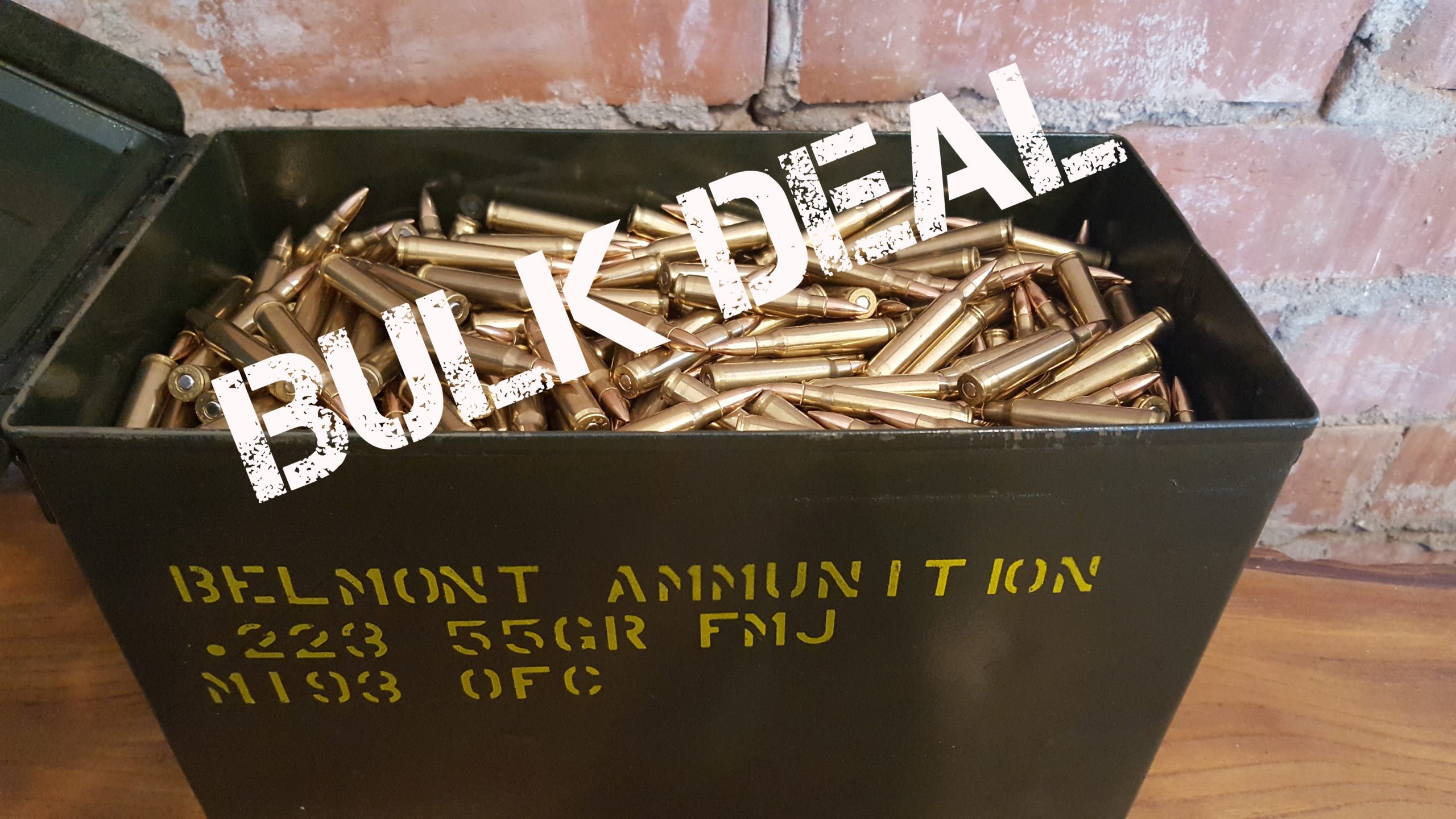 Bulk deal! 1000 rounds .223 FMJ just $449.00 delivered